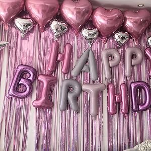 Foil Fringe Curtains Party Backdrop for Birthday Party, Anniversary