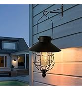 Solar Lanterns Outdoor Hanging Metal Vintage Lantern Warm White Solar Lights lamp Waterproof Edis...