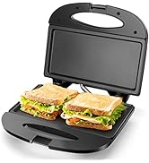 Aigostar Sandwich Maker with Non-stick Deep Grid Surface for Egg, Ham, Steaks Compact Electric Gr...
