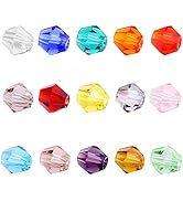 BEADNOVA 4mm Bicone Glass Beads Facted Bicone Crystal Beads for Jewelry Making DIY Craft Beading ...