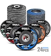 SHALL 24-Pack Flap Disc, 4-1/2" x 7/8", Zirconia Grinding Wheel 40/60/80/120 Grit T29 & 40 Grit T...