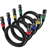EBXYA XLR Cables 3ft 4-Packs - Standard XLR Male to Female Microphone Cable with 3-Pin Balanced S...
