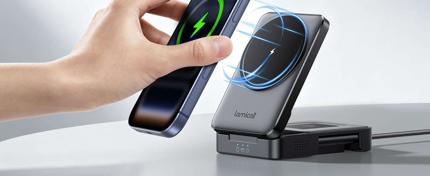3 in 1 magsafe wireless charging station apple magnetic travel compact foldable watch airpods