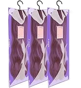 3PCS Wig Storage Bags Dust-proof Wig Bag with Hook Portable Wig Holder Transparent Wig Organizer ...