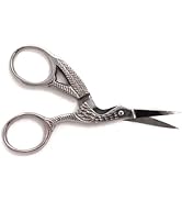 ToolTreaux Straight Blade Stainless Steel Stork Embroidery Scissors - 3.5 Inch