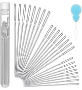 24 PCS Large Eye Sewing Needles, 3 Size Sewing Needles, Leather Embroidery Thread Sharp Needle, S...