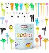 DOUDOULE 200PCS Food Picks for Kids with Storage Box