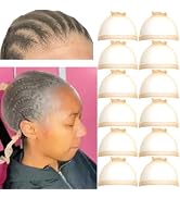 FDBJulyy 12 Pcs Transparent HD Wig Cap,Transparent HD Wig Caps for Women Wig Cap Stocking Cap She...