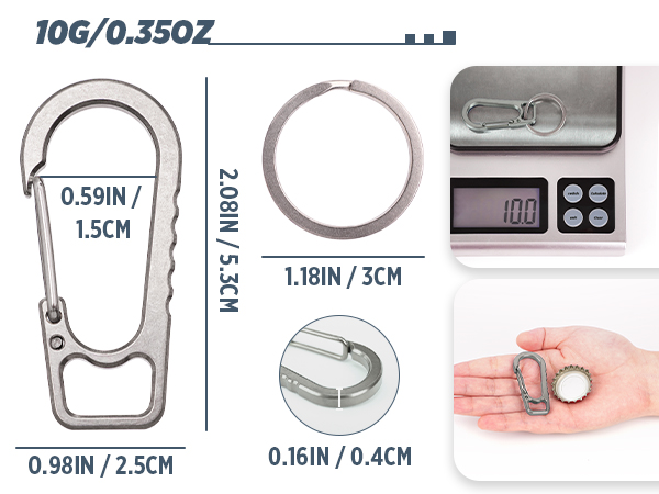 Titanium Heavy Duty Keychain Carabiner