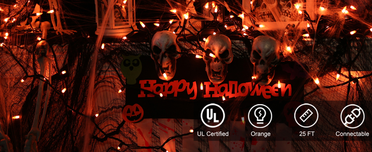 orange halloween lights
