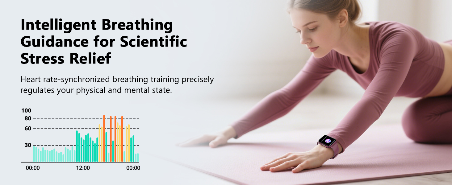 Can record breathing training and monitor changes in heart rate.