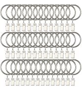 1.5 inch Curtain Hooks, Goowin 40 Pcs Curtain Rings, Rustproof Curtain Rings with Clips, Metal So...
