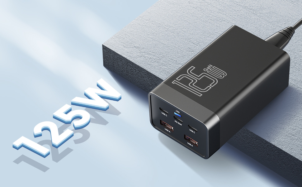 125W GaN 5-Port USB Charger