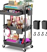 Plastic Rolling Cart with 1 Drawer