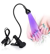 Mini UV Light for Gel Nails LED Curing Lamp with Flexible Gooseneck & Clamp 3W Portable Small Man...