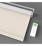 Cadigan Motorized Roller Blinds with Remote Control Smart 100% Blackout Window Blinds Automatic R...