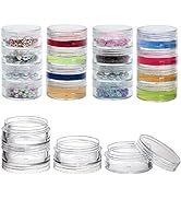 5 Set (20 Pieces) Stackable Cosmetic Containers with Screw Lids and Labels,10 Grams Clear Plastic...