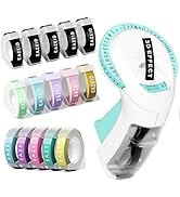 EazeID Embossing Label Maker with 15PK Macaroon Tapes, Retro Label Maker Embossed, Vintage Emboss...