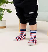AMENLAN Toddler Non Slip Grips Socks Kids Anti Skid Baby Boys Cotton Crew Socks 12 Pairs