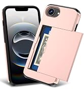 TOPAUX for iPhone 16e Wallet Case 2 Credit Card Holder Slide Cover Back Pocket ID Slot Raised Bez...