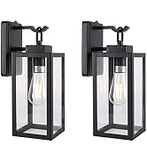 LIT-PaTH Dusk to Dawn Outdoor Wall Lantern, Wall Sconce as Porch Lighting Fixture, E26 Medium Bas...