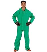 Apex FR .45 MM Green PVC/Nylon Scrim/PVC, 2-Piece Acid/Chemical Suit, Limited Flame Resistant, St...