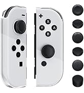RHOTALL Soft TPU Clear Shell Compatible with Nintendo Switch/Switch OLED Joycon, Transparent Cove...