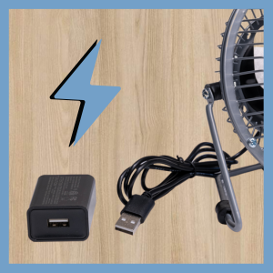 comfort zone usb fan can be powered by usb cable or power cord