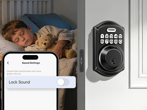 Silent Mode mutes the lock’s beeps, letting you lock/unlock quietly without disturbing others.