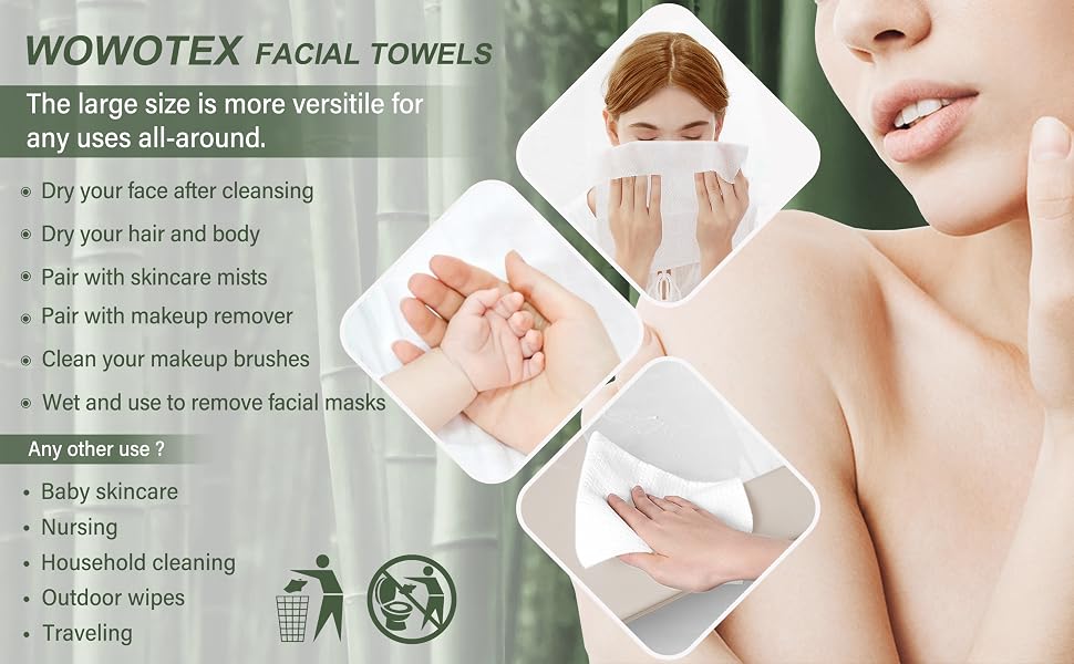 WOWOTEX white bamboo disposable face towel 4