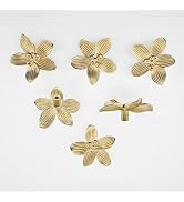YEMCHI 6 Pack Brushed Gold Flower Cabinet Knobs, 60mm/ 2.36" Kitchen Gold Drawer Pulls, Bathroom ...