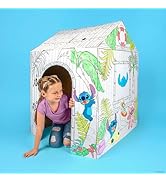 Fashion Angels Disney Stitch DIY Tropical Hideaway Playhouse, Color & Decorate Kid-Size Play Set ...