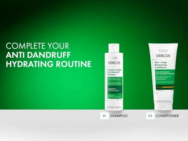 vichy dercos anti dandruff shampoo hydrating routine flaky scalp itchy scalp selenium sulfide