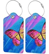 2 Pack Luggage Tag for Suitacase, Cute Unique Leather Suitcase Tags Identifiers with Privacy Name...