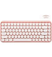 FELICON Wireless Bluetooth Keyboard, Mini Portable 84-Key Typewriter Retro Round Keycaps Keyboard...
