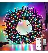 suddus Multicolor Christmas Tree Lights, 100 LED 8 Modes Blinking Twinkle Lights with Remote, Col...