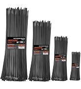Zip Ties Assorted Size,8+12+14+18 Inch Double Sided Toothed,100 LBS Tensile Strength Heavy Duty C...