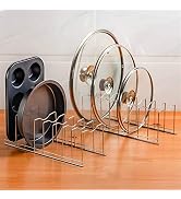 SANNO Pot Lid Holder Organizer, Rack Holder Rest Storage, for Pot Lids, Plates, Cutting Boards, B...