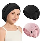 ZHENSILK Kids Bonnets for Girls Boys Adjustable Double-Layer Sleep Cap Slouchy Beanie Hat for Cur...