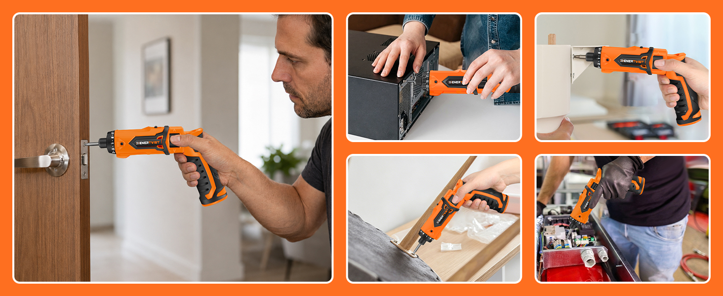 8V Cordless Electric Screwdriver Set with 1Hr Fast Rechargeable