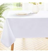 smiry Rectangle Table Cloth, Waterproof Anti-Scratch Polyester Tablecloth, Decorative Washable Fa...
