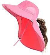Outdoor Sun Hat for Men with 50+ UPF Protection Safari Cap Wide Brim Fishing Hat with Neck Flap, ...