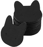 50 Pieces Black Cat Head Ear Studs Earring Cards and Holder, Handmade Jewelry Accessories, 3.5x3....