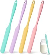 4 Pcs Silicone Jar Spatula Set, Sourdough Spurtle, Jar Scraper, Long Handle Thin Spatulas, Perfec...