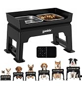 ZOMISIA Elevated Dog Bowls, 6 Height Adjustable Raised Dog Bowl Mess Proof | 3-in-1 Dog Bowl Stan...