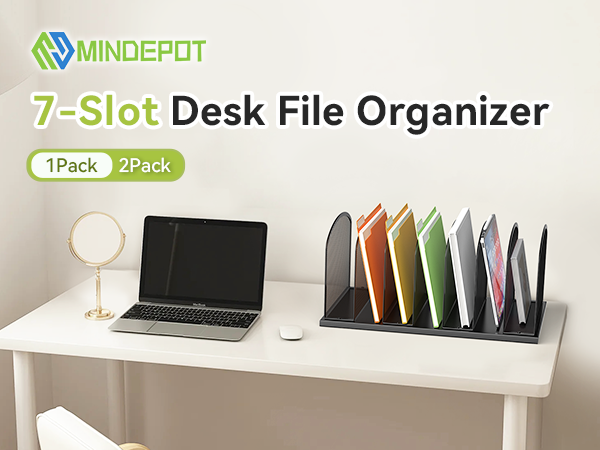 7 section desk file organizer sorter