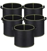 Niurui 5-Pack 5 Gallon Grow Bags 300G Thickened Nonwoven Fabric Pots Plant Grow Bags with Handles...