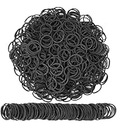 Foshine Rubber Bands black small mini elastic band 1300pcs rubber band black, rubber bands office...
