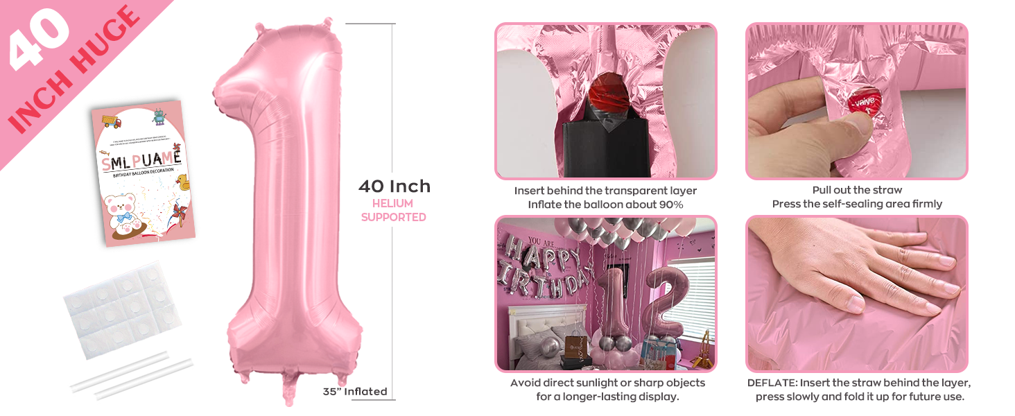 pink 1 balloon