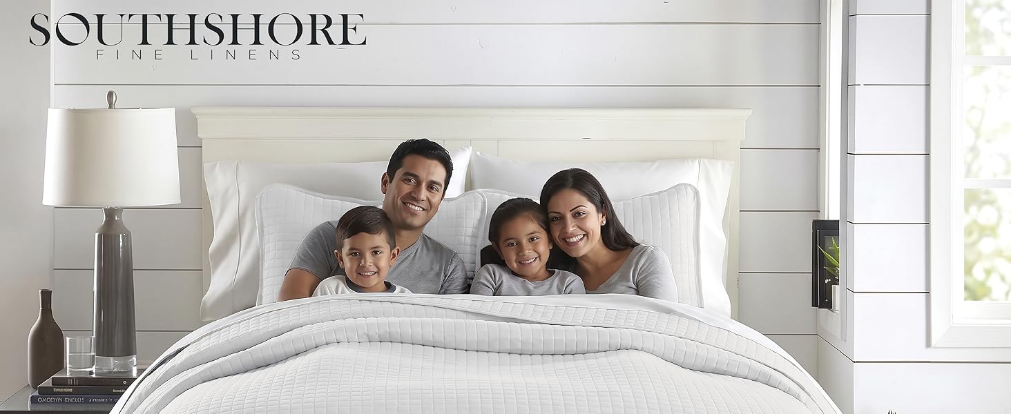 Twin XL quilt in white with lightweight comfort and hotel inspired bed coverage